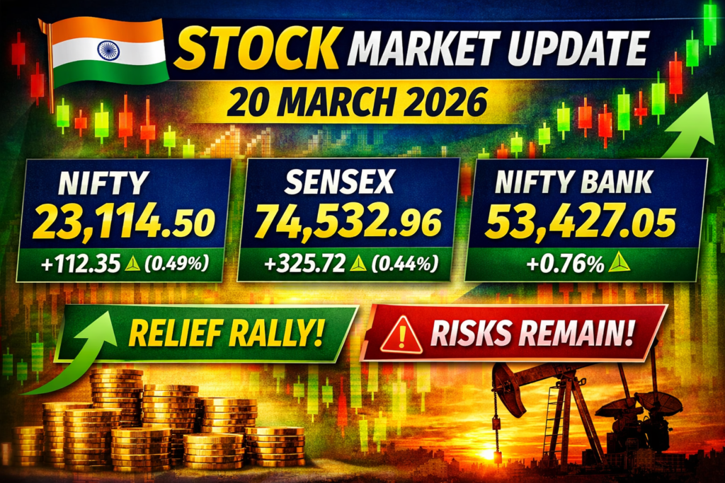 Indian Stock Market Update – 20 March 2026